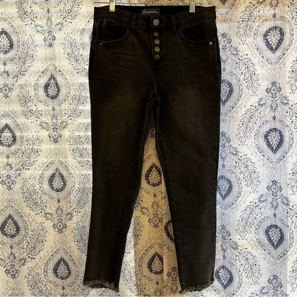 Democracy “Ab” Solution Black Button Front Jeans‎ Size 6 - Picture 1 of 9